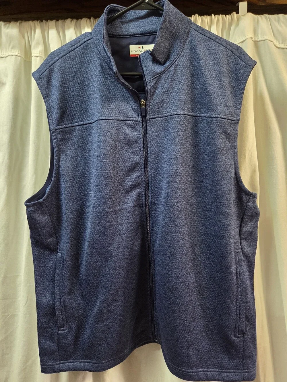 Grand Slam Men's Heathered Navy Full-Zip Vest